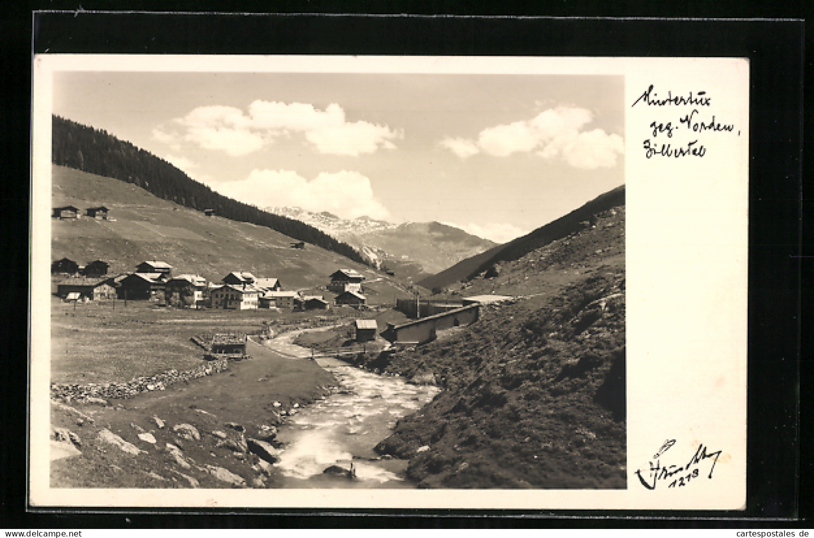 AK Hintertux /Zillertal, Blick Gegen Norden über Bach  - Altri & Non Classificati