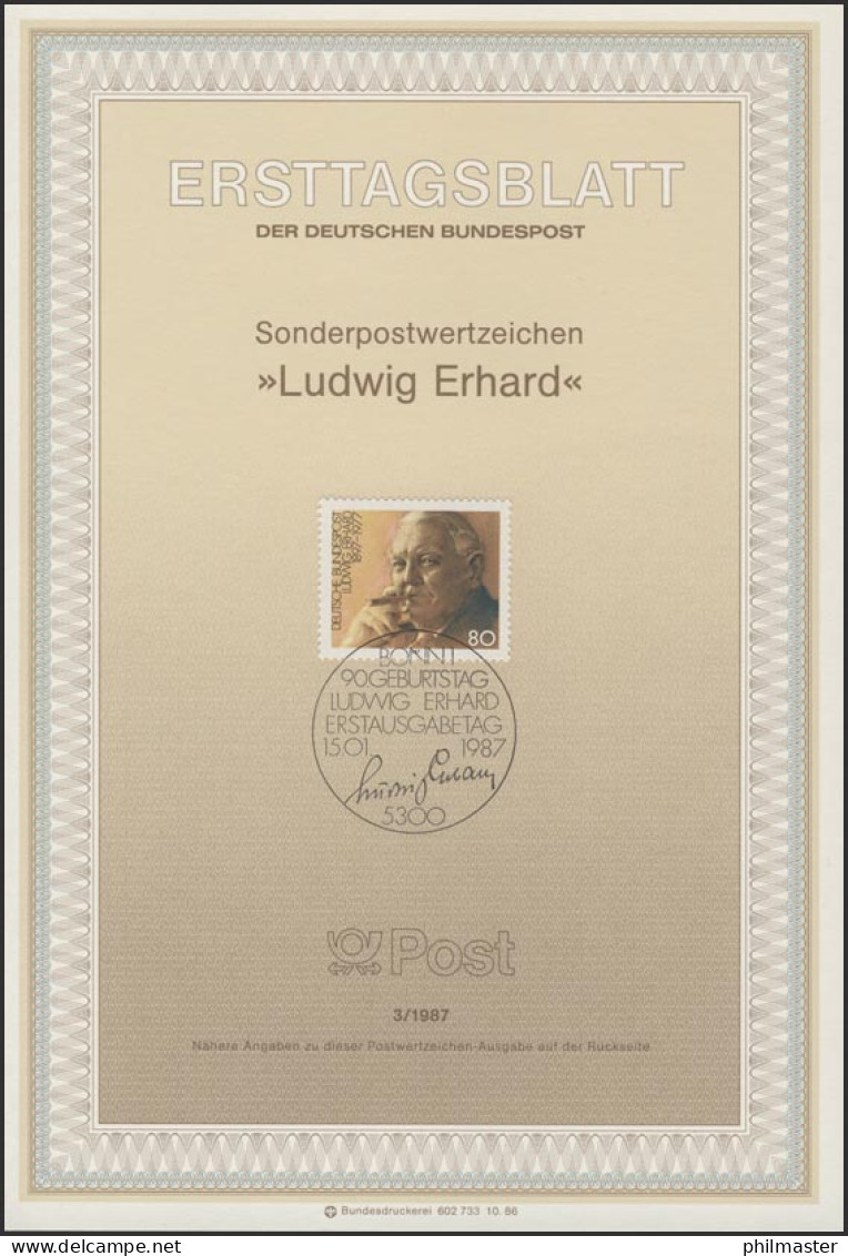 ETB 03/1987 Ludwig Erhard, Bundeskanzler - 1981-1990