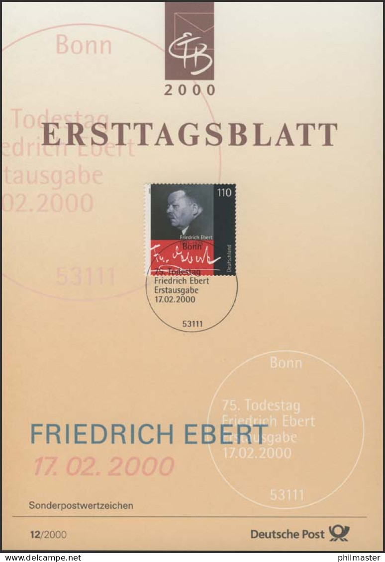 ETB 12/2000 Friedrich Ebert, Politiker - 1991-2000