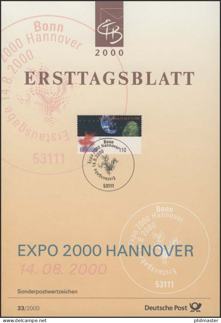 ETB 33/2000 EXPO 2000, Fingerabdruck - 1991-2000