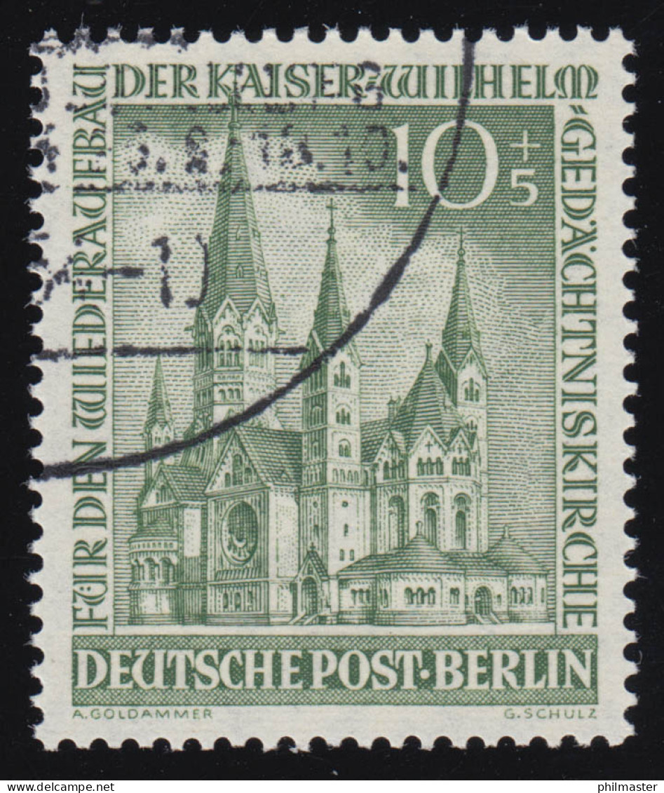 107 Kaiser-Wilhelm-Gedächtniskirche 10+5 Pf O Gestempelt Geprüft - Used Stamps