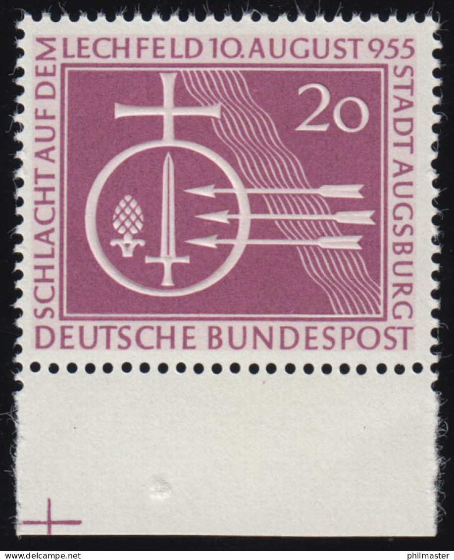 216 Lechfeld ** Passerkreuz, Unterrand - Neufs