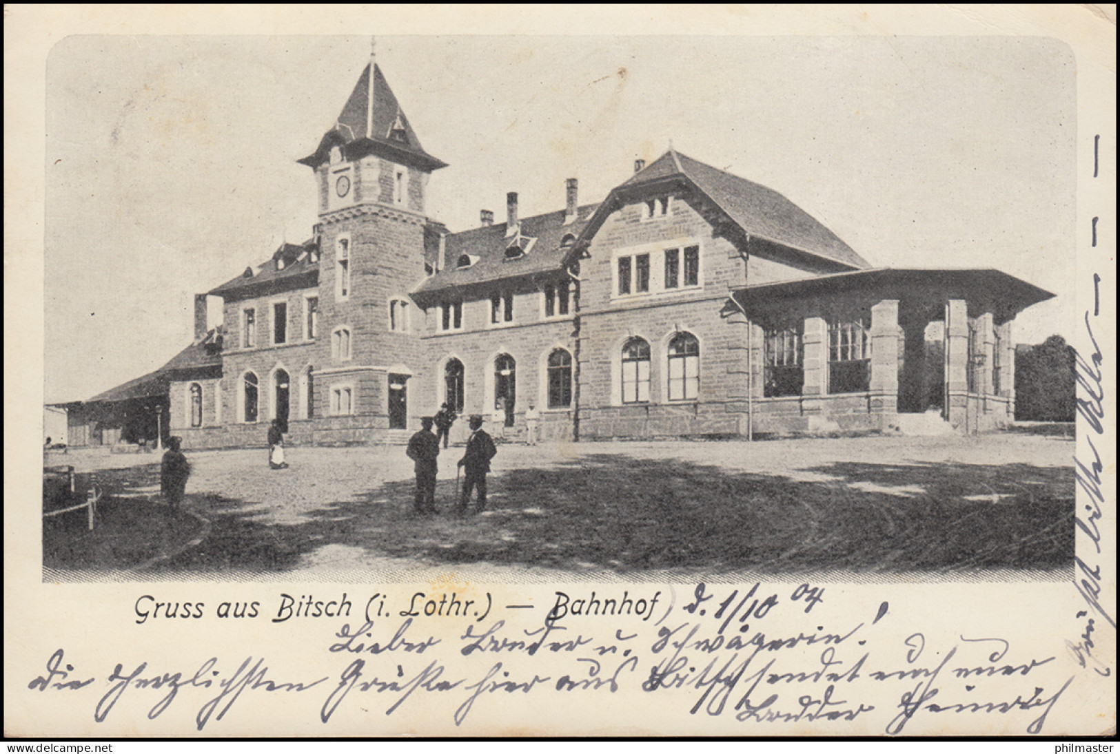 AK Gruss Aus Bitsch (Lothringen) - Bahnhof, BITSCH 2.10.1905 - Besetzungen 1914-18