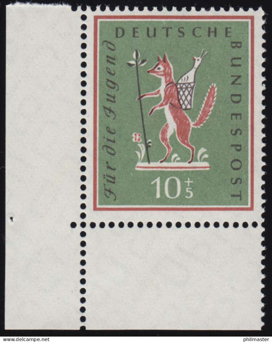 286 Jugend Volkslieder 10+5 Pf ** Ecke U.l. 1-dg - Unused Stamps