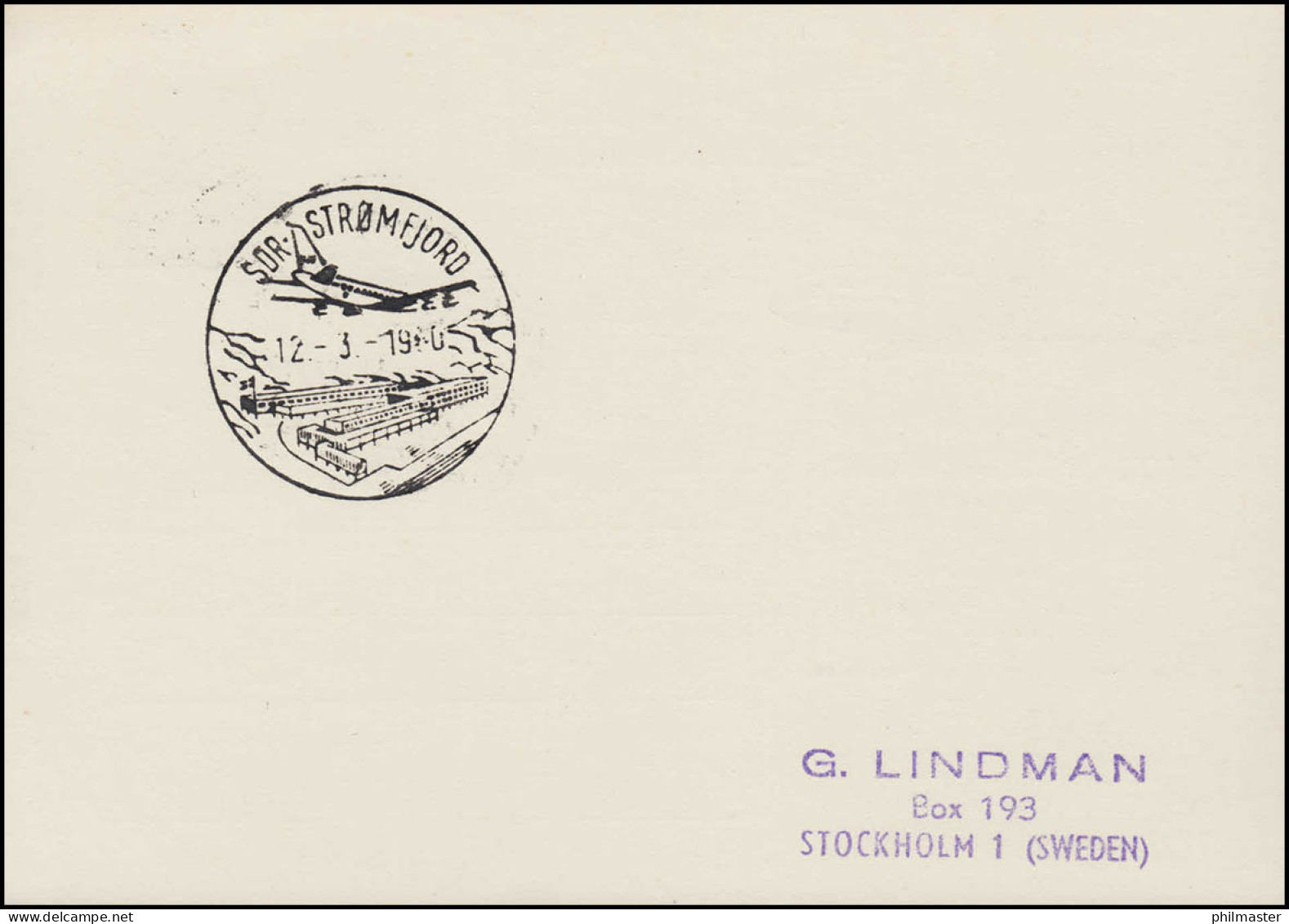 Erstflug Schweden-Grönland Ab Flughafen Stockholm-Alanda Am 1.3.1960 Auf P 68 - Postal Stationery