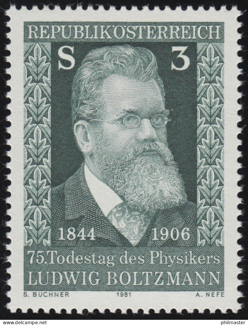 1677 75. Todestag, Ludwig Boltzmann, Physiker, 3 S, Postfrisch ** - Ungebraucht