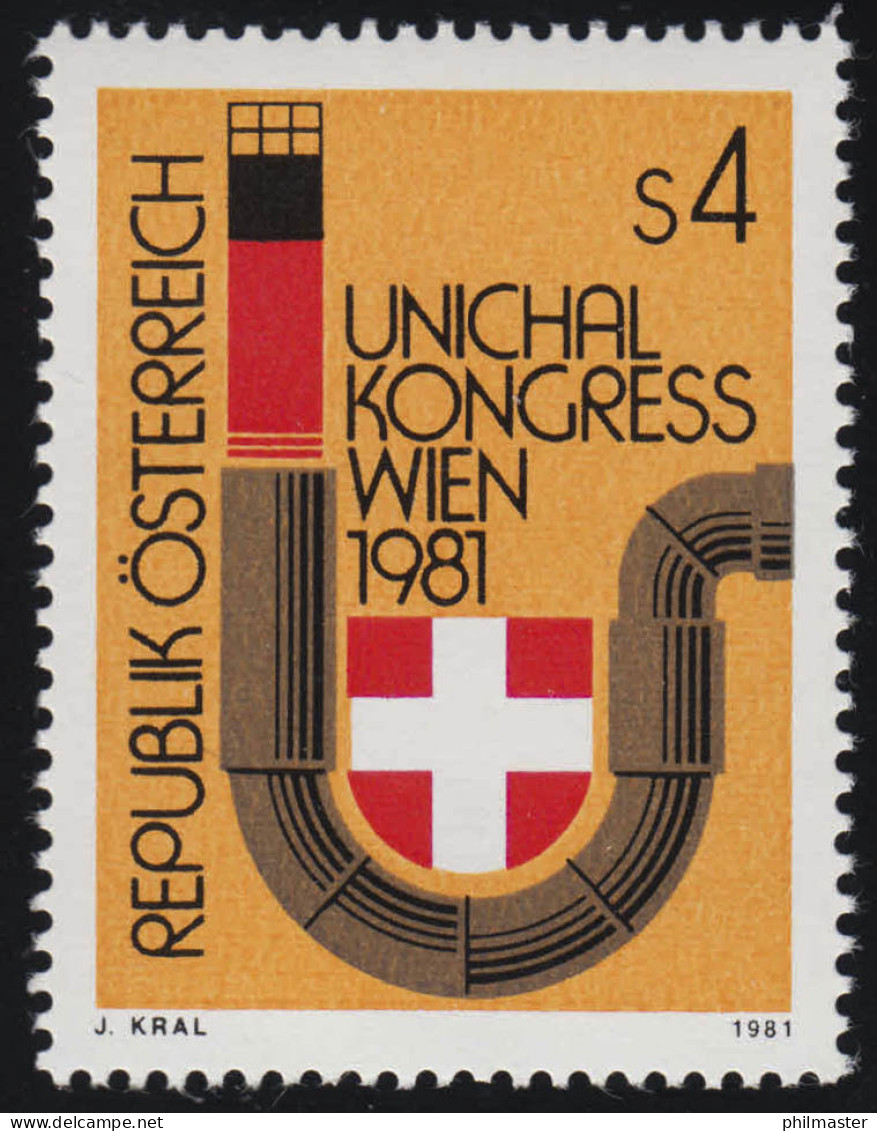 1669 UNICHAL Kongress Wien, Heizungsrohr (Emblem), 4 S, Postfrisch ** - Ungebraucht