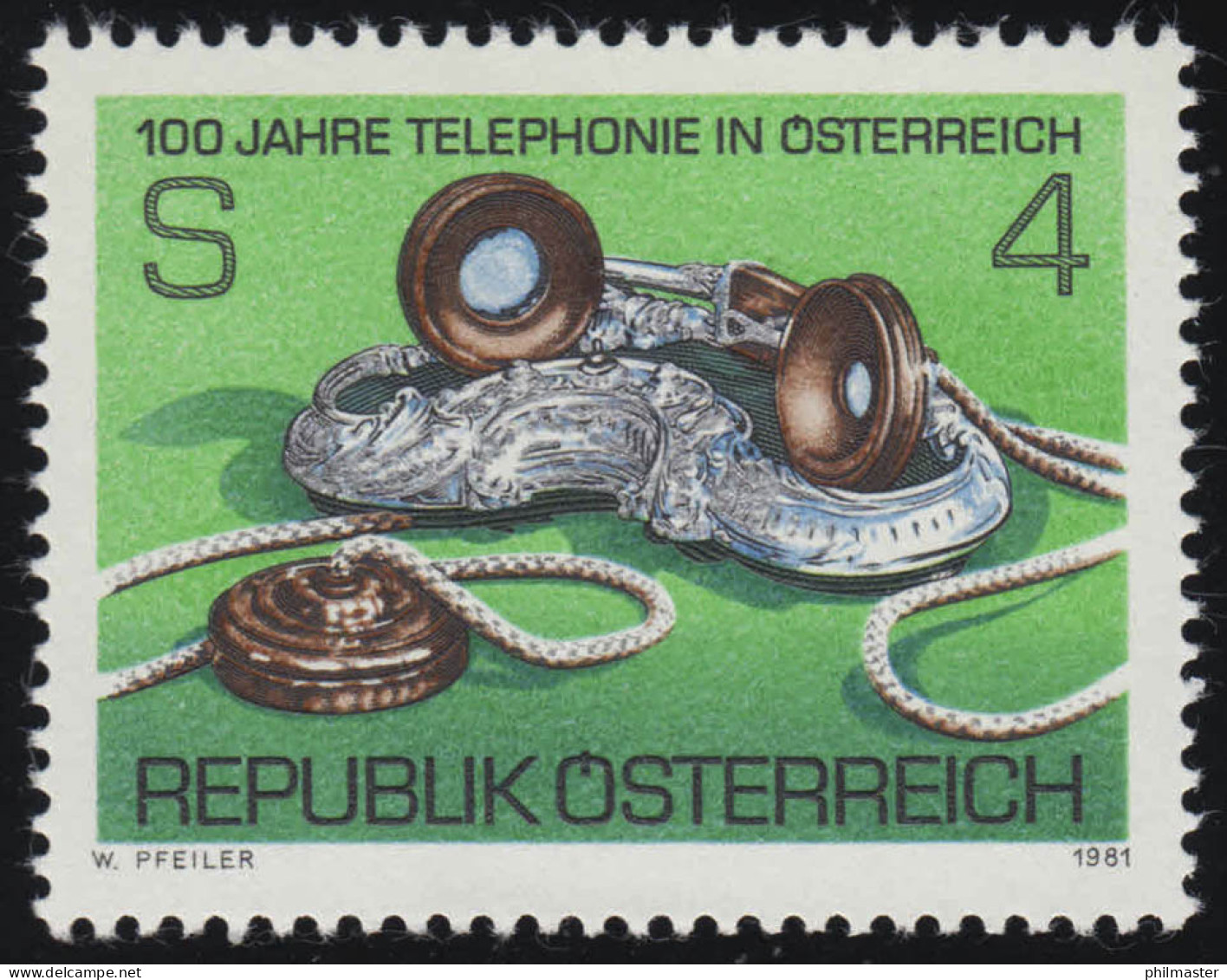 1672 100 Jahre Telefon In Österreich, Tischtelefon (um 1900), 4 S, Postfrisch ** - Ungebraucht