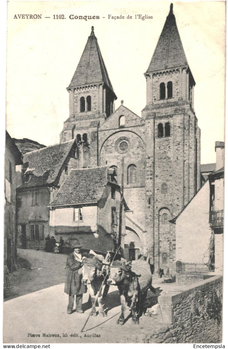 CPA Carte Postale  France Conques Façade De L'église 1914 VM80164ok - Rodez