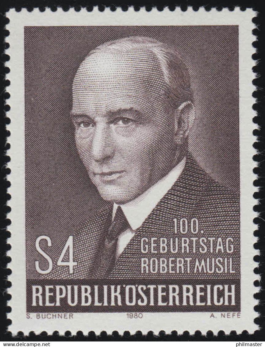 1661 100. Geburtstag, Robert Musil, Dichter, 4 S Postfrisch ** - Nuovi