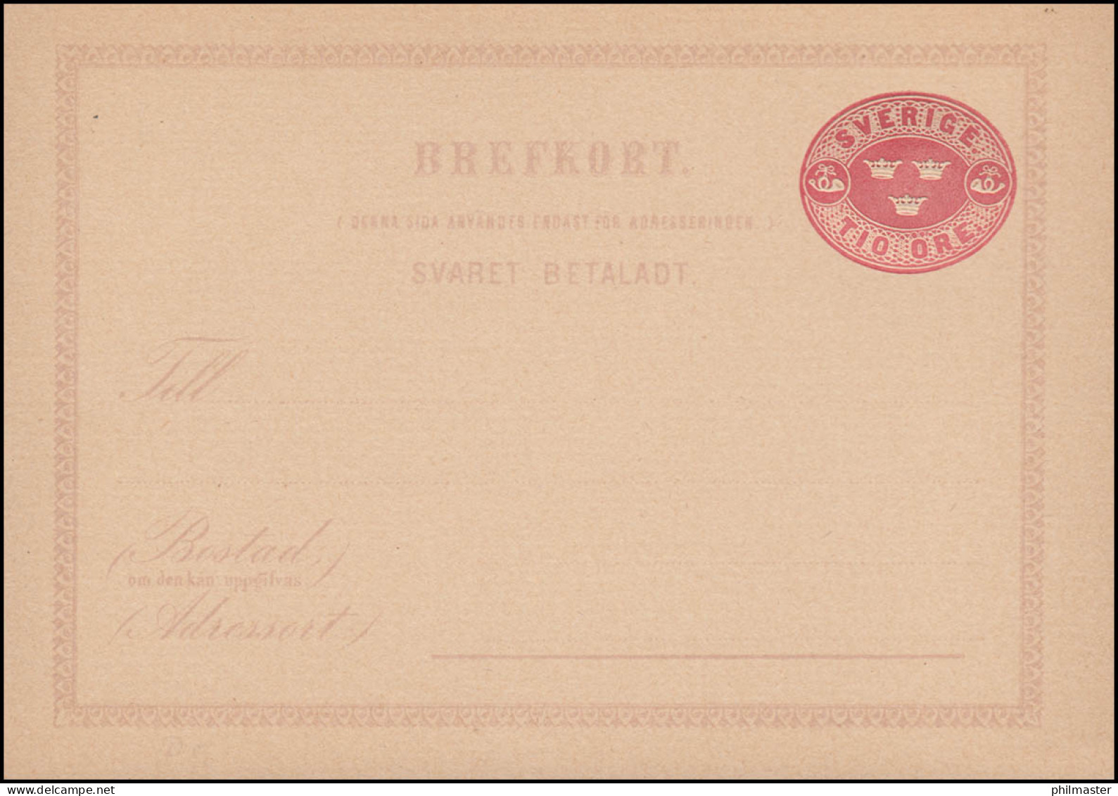 Schweden Postkarte P 5 Brefkort 10/10 Öre, ** Postfrisch - Postal Stationery