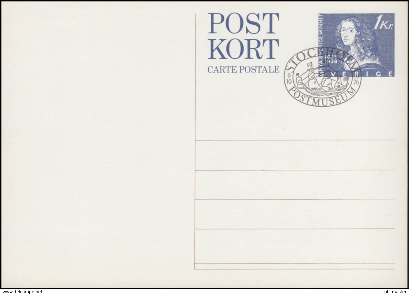 Schweden Postkarte P 99 Landnahme In Nordamerika 1976, FDC Stockholm 9.10.76 - Ganzsachen