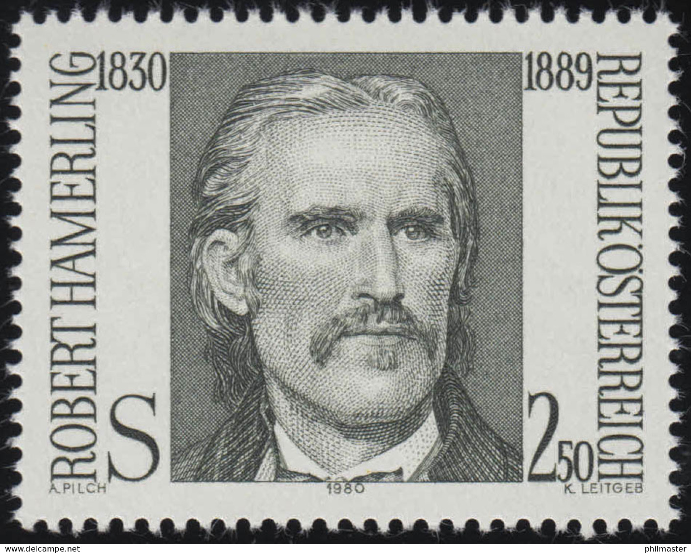 1636 150. Geburtstag Robert Hamerling, Dichter, 2.50 S, Postfrisch **  - Neufs