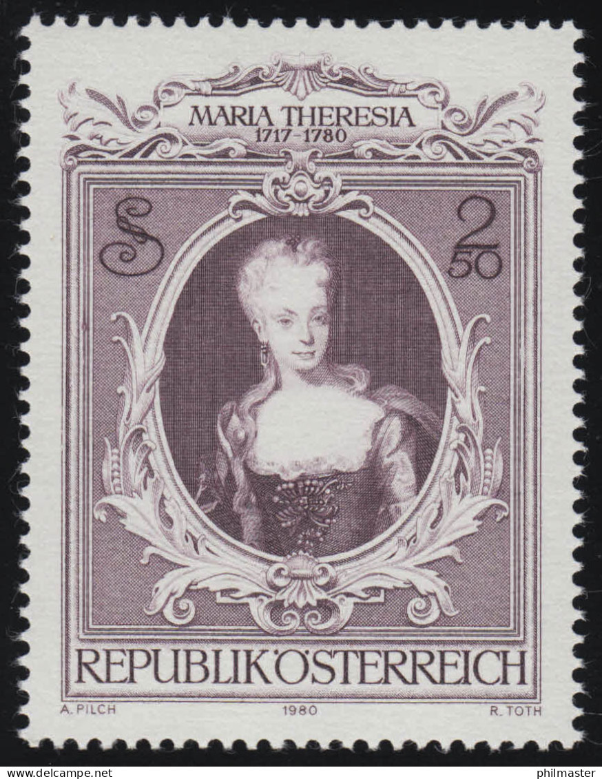 1638 200. Todestag, Kaiserin Maria Theresia, Als Junges Mädchen, 2.50 S ** - Ungebraucht