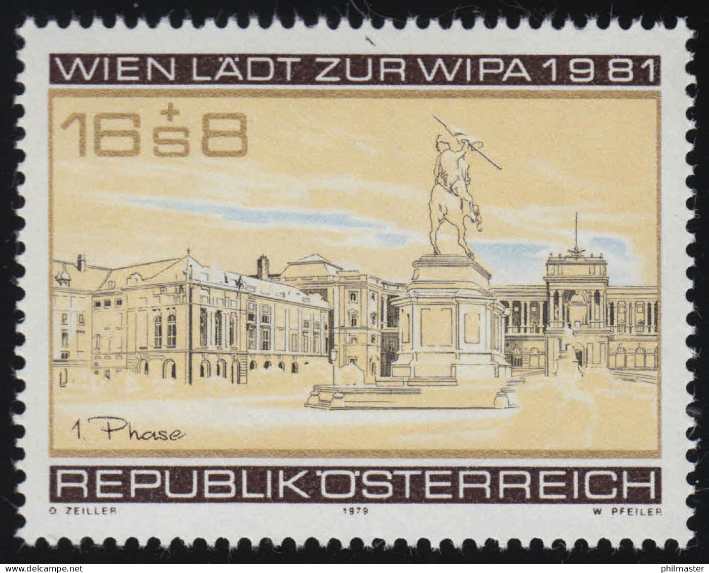 1629 WIPA 1981/ Wien, Heldenplatz, Denkmal, Hofburg, 16 S + 8 S,  Postfrisch ** - Ongebruikt