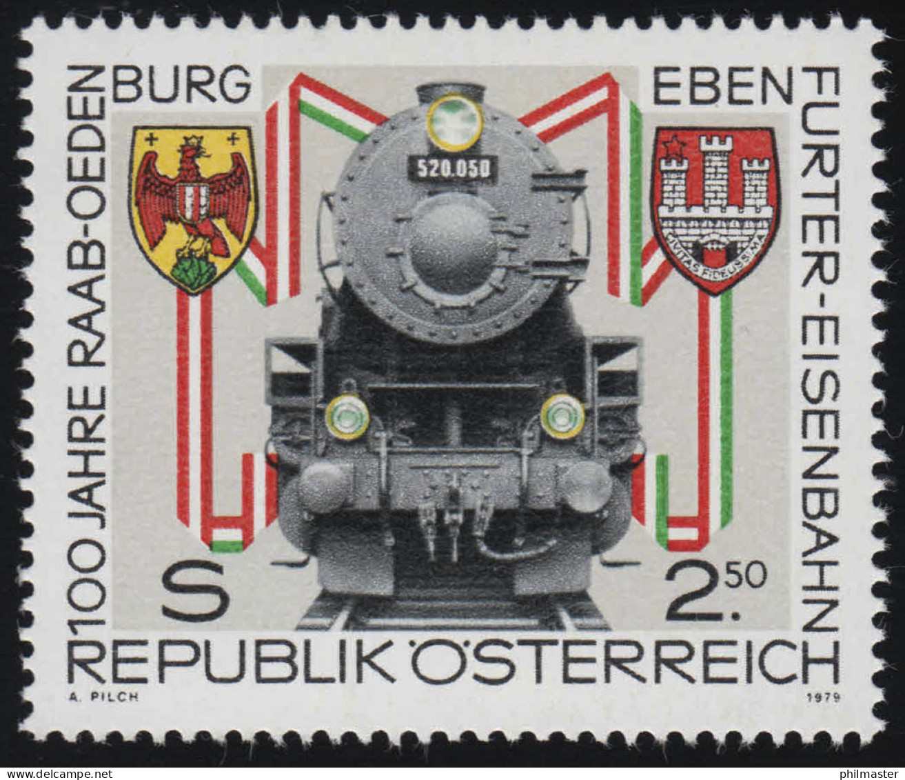 1627 100 J. Raab-Oedenburg-Ebenfurter Eisenbahn, Güterlokomotive, 2.50 S,** - Ongebruikt