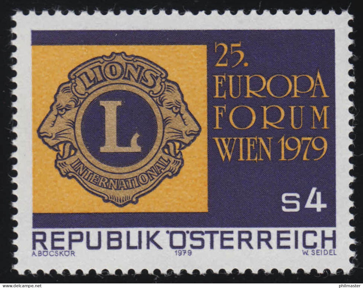 1624 Lions-Europa-Forum, Wien, Emblem Von Lions International, 4 S Postfrisch ** - Ongebruikt