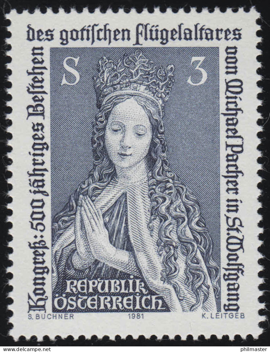 1681 Kongress 500 Jahre Flügelaltar Michael Pacher, Knieende Maria Detail, 3 S** - Unused Stamps