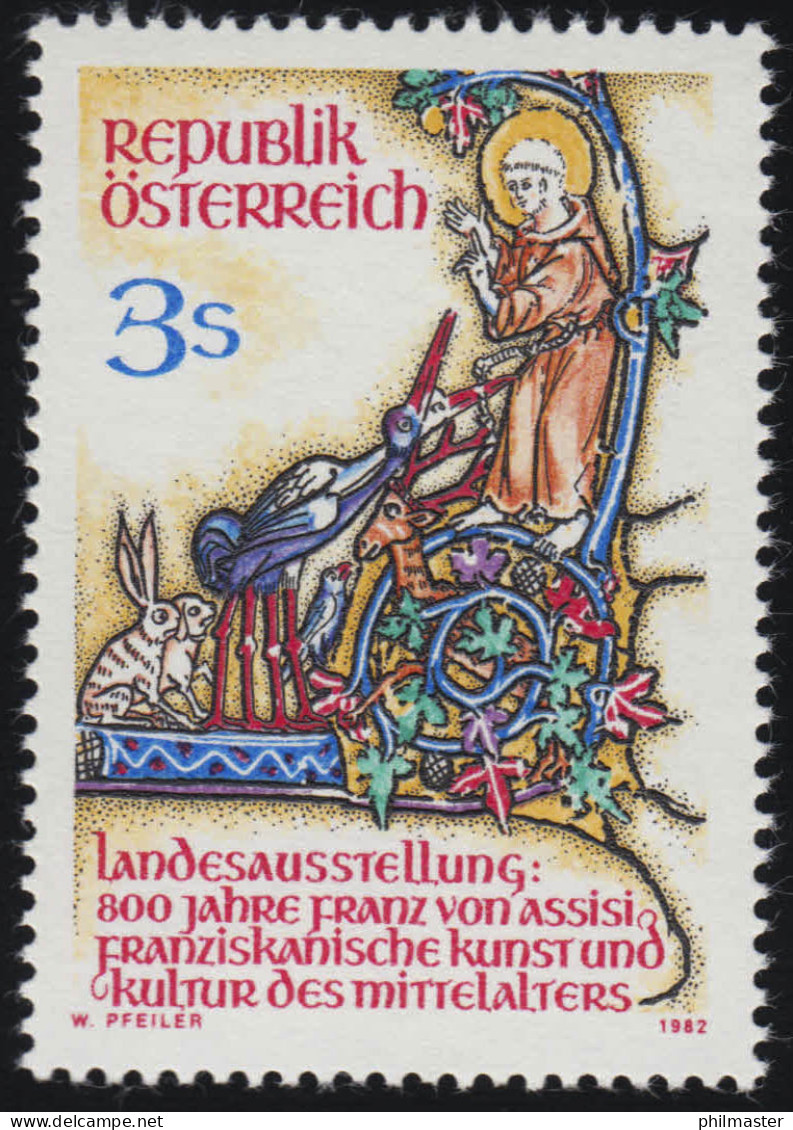 1703 Landesausstellung 800 Jahre Franz Von Assisi Vogelpredigt 3 S Postfrisch ** - Neufs
