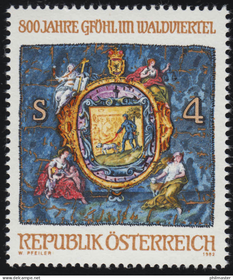 1706 800 Jahre Marktort Gföhl Im Waldviertel, Gemeindewappen, 4 S Postfrisch ** - Unused Stamps