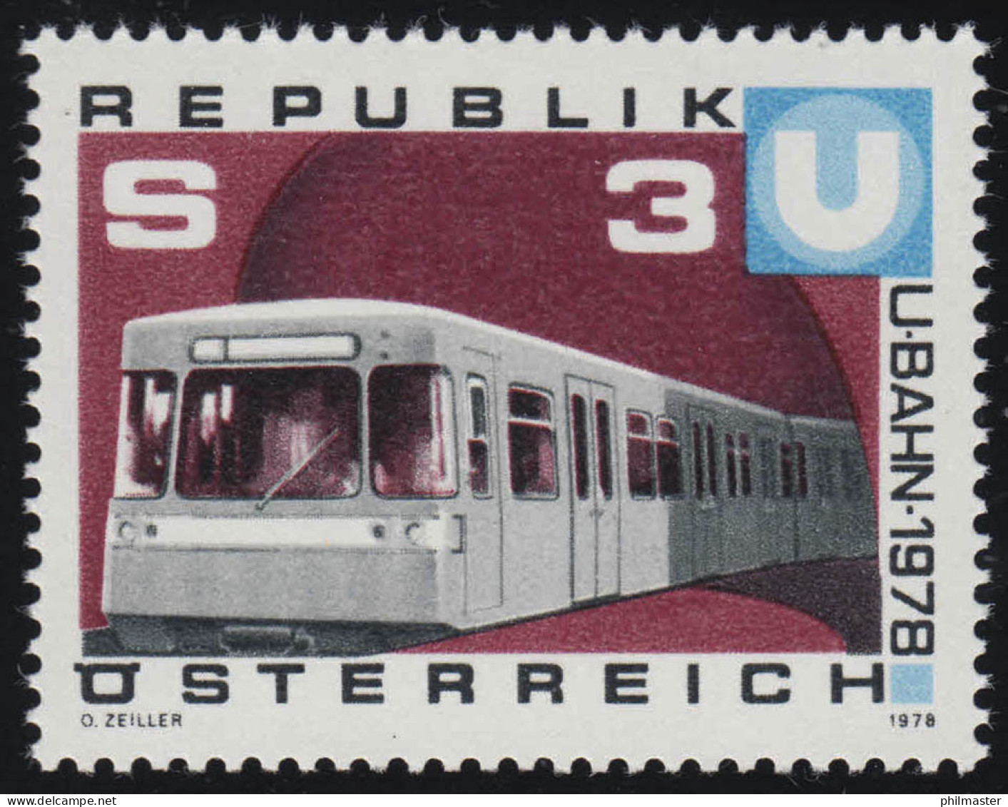 1567 Inbetriebnahme 1.Teilstück Wiener U-Bahn, U-Bahnzug, 3 S, Postfrisch ** - Ongebruikt