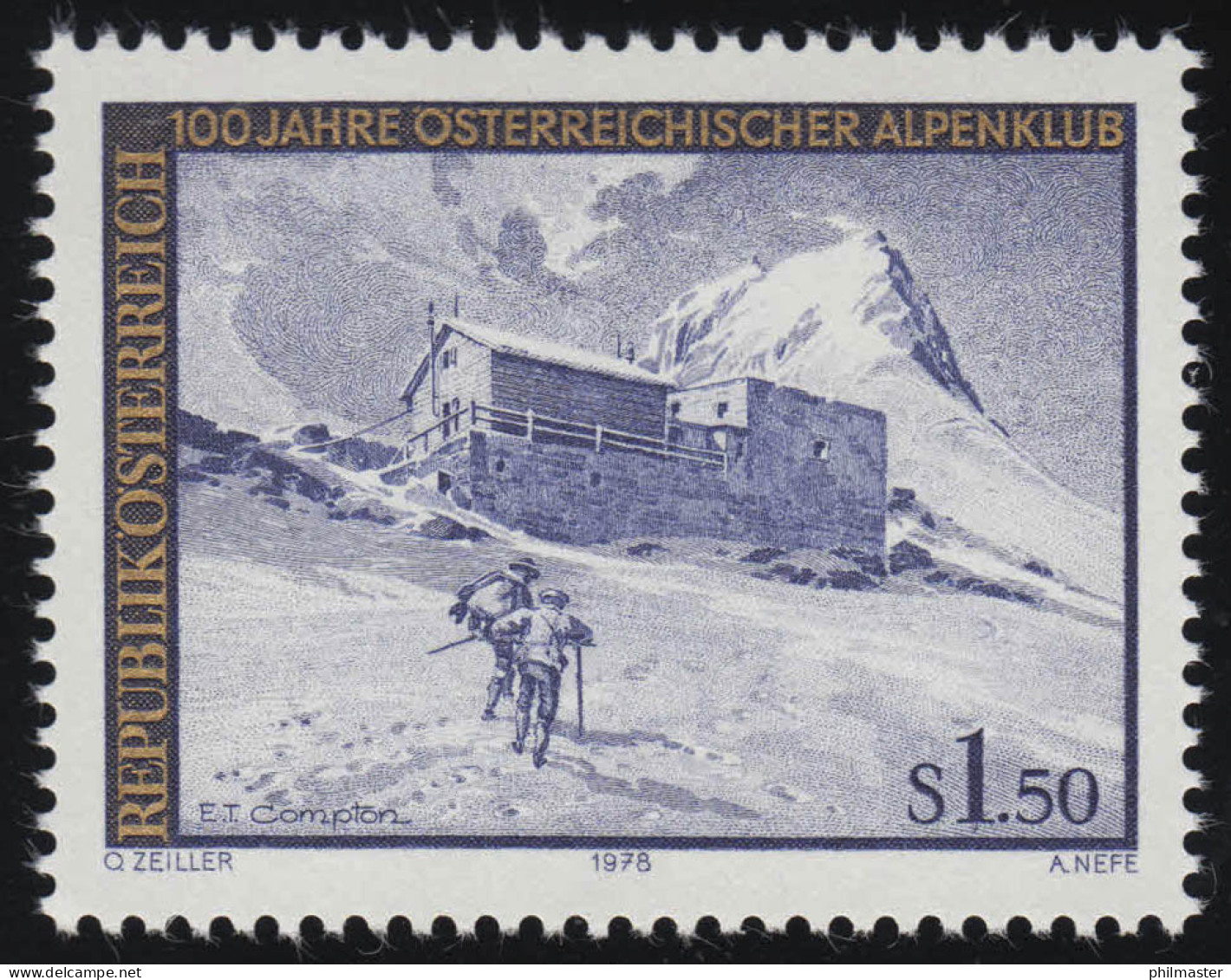 1593 100 Jahre Österreichischer Alpenklub, Erzherzog Johann Hütte 1.50 S, ** - Ungebraucht