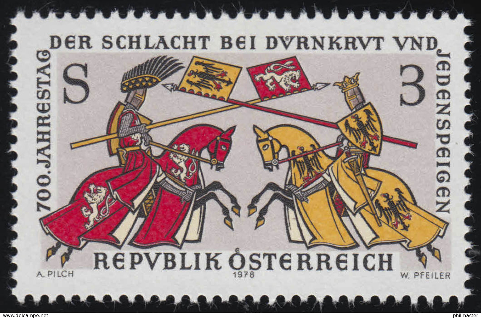 1580 Jahrestag Schlacht Bei Dürnkrut /Jedenspeigen, Könige Zu Pferde, 3 S, ** - Unused Stamps