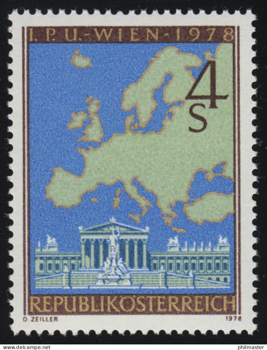 1574 KSZE Konferenz, Wien, Parlamentsgebäude, Europakarte 4 S Postfrisch, ** - Ungebraucht