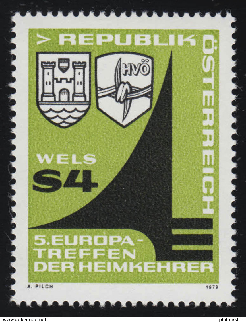 1615 Europatreffen Der Heimkehrer /Wels, Segel Stadtwappen, 4 S, Postfrisch ** - Unused Stamps