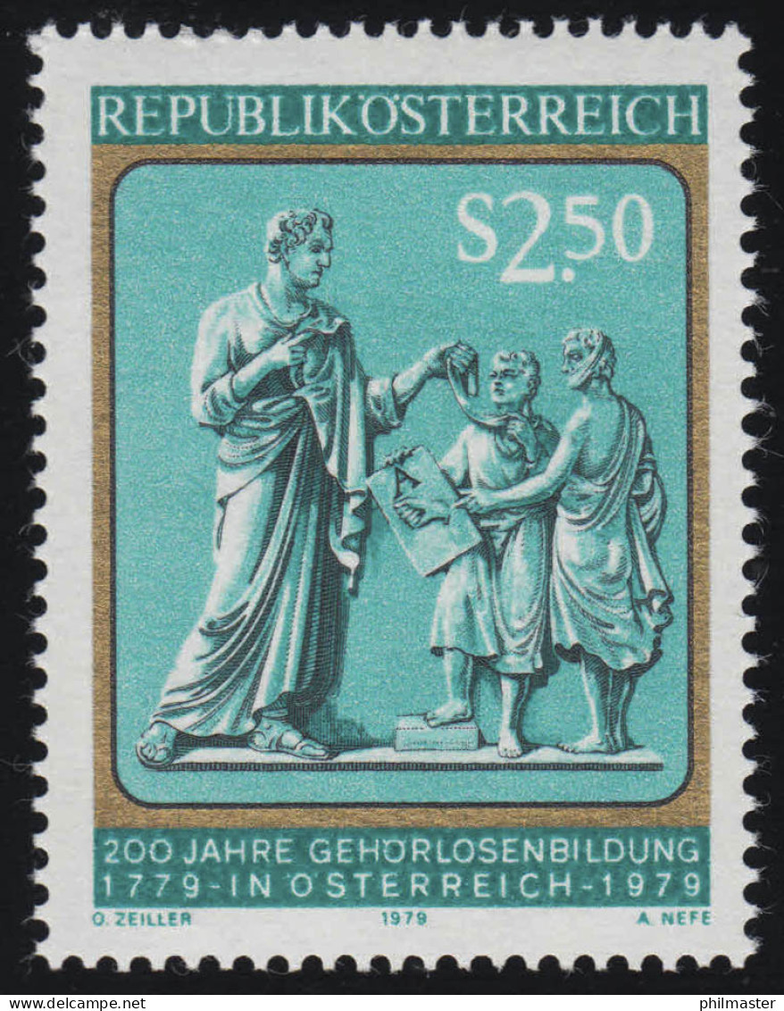 1606 200 J. Gehörlosenbildung In Österreich, Relief Denkmal Joseph II, 2.50 S ** - Ungebraucht