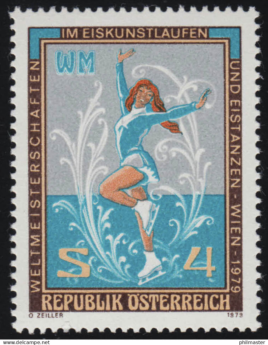 1600 Weltmeisterschaft Eiskunstlauf & Eistanz, Wien, Eiskunstläuferin, 4 S ** - Unused Stamps