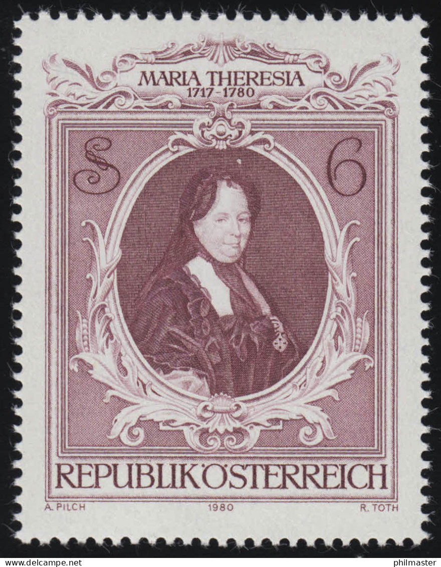 1640 200. Todestag, Kaiserin Maria Theresia, Als Witwe, 6 S, Postfrisch **  - Unused Stamps