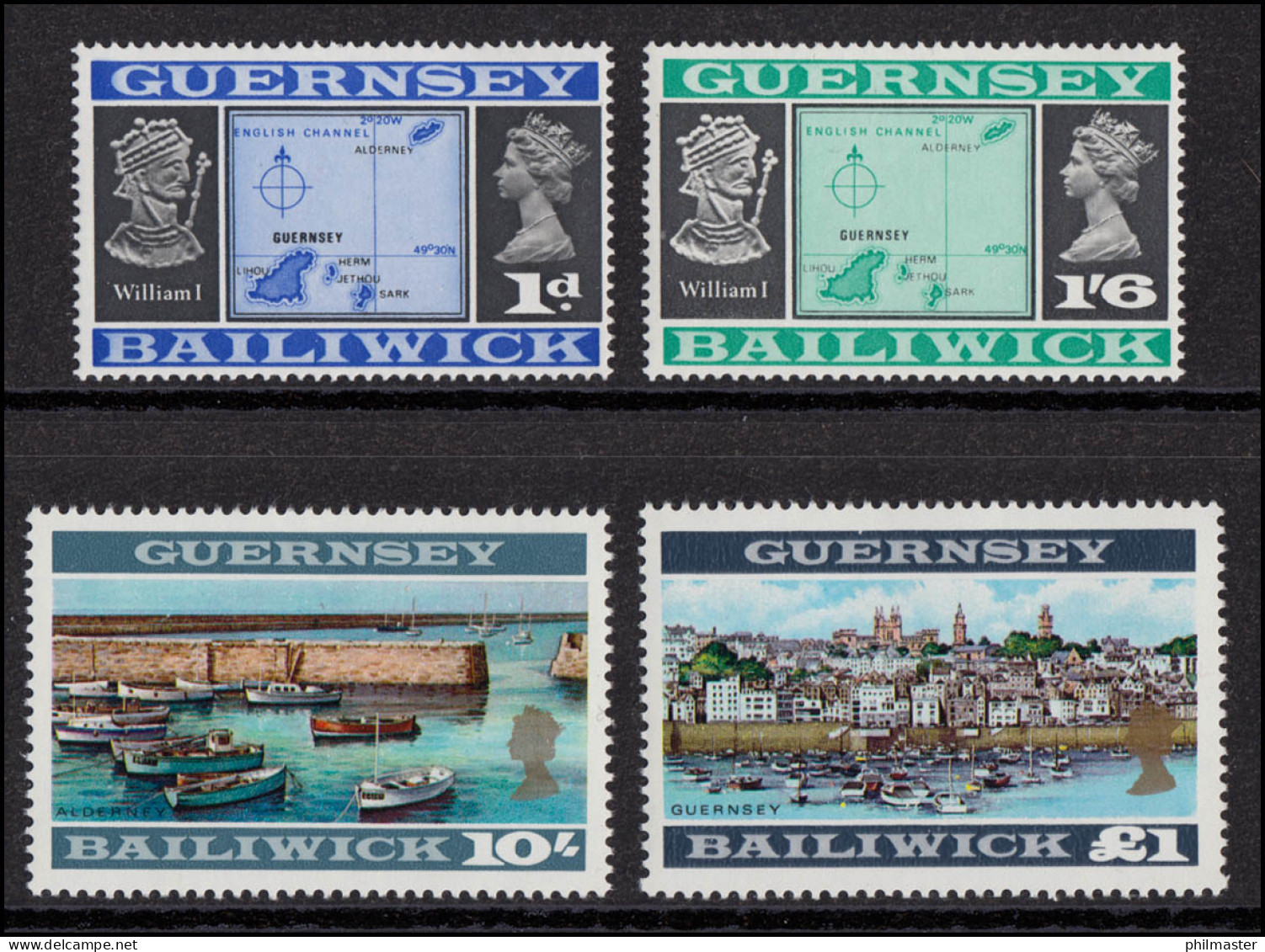 9II Ff Guernsey 1969 - Spezial-Set Mit 9II, 18II, 22B Und 23B, Alle 4 Werte **  - Guernsey