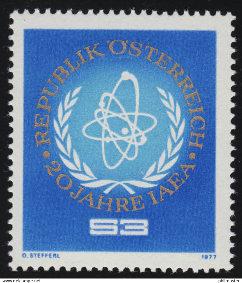 1548 20 Jahre Internationale Atombehörde, IAEA Emblem, 3 S, Postfrisch ** - Nuovi