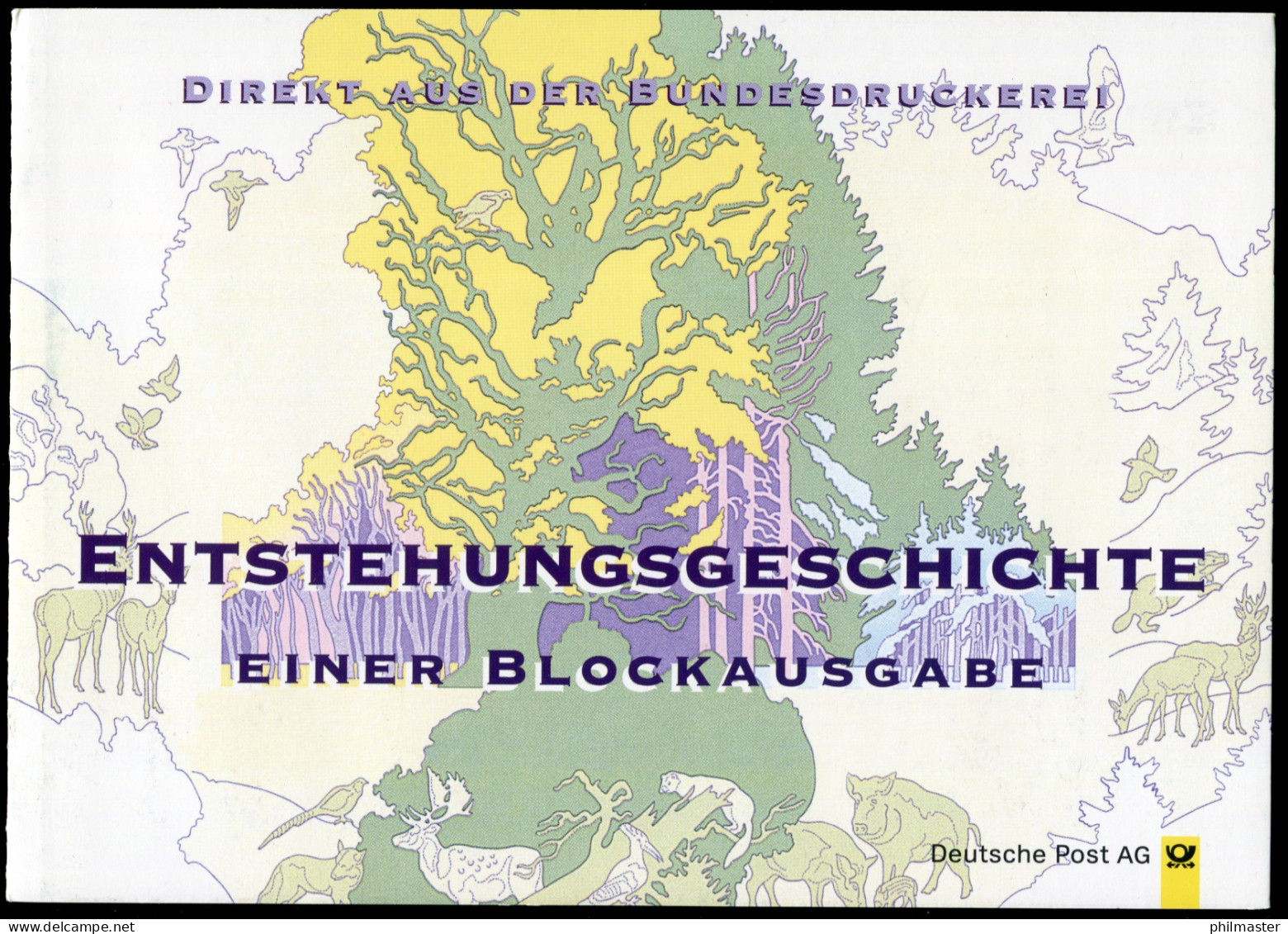 Block 38 SDW Mit PLF Strich Im S Von DEUTSCHLAND In Klappkarte ESSt Berlin 1997 - Abarten Und Kuriositäten