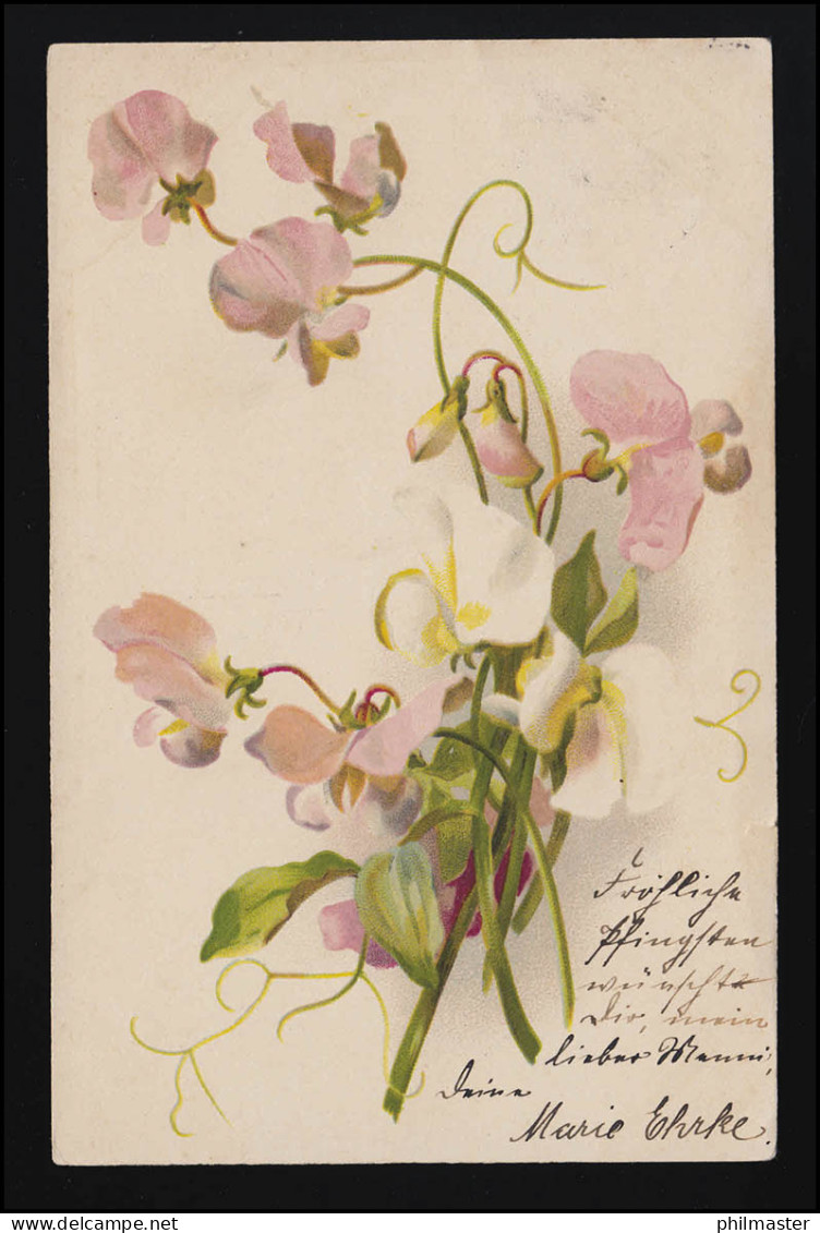 AK Blumen Wicken Zart Weiß & Lachs /Pfirsich Farben, ALTONA OTTENSEN 60.5.1903  - Andere & Zonder Classificatie