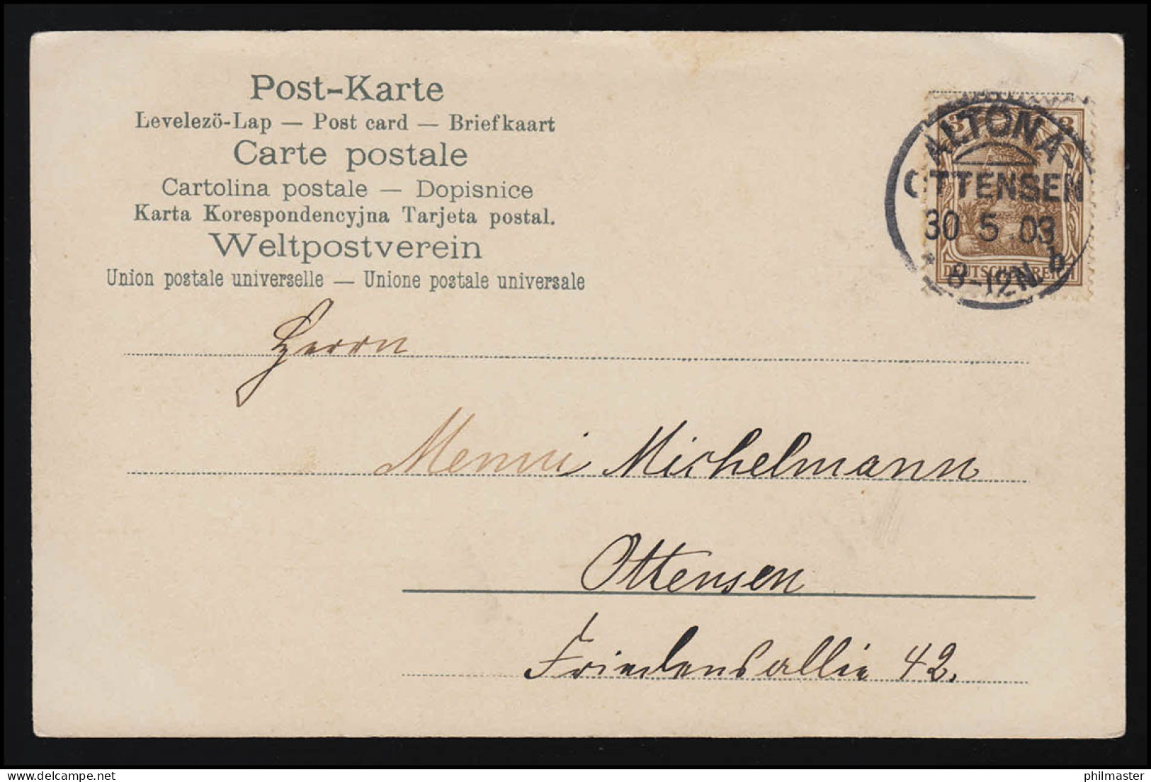 AK Blumen Wicken Zart Weiß & Lachs /Pfirsich Farben, ALTONA OTTENSEN 60.5.1903  - Other & Unclassified