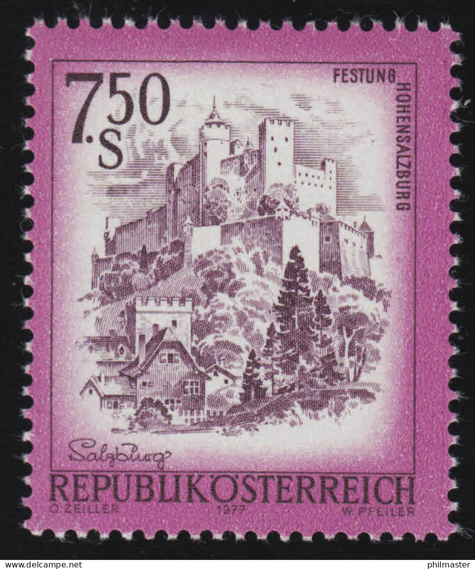 1550 Freimarke: Schönes Österreich, Festung Hohensalzburg, 7.50 S Postfrisch ** - Nuovi