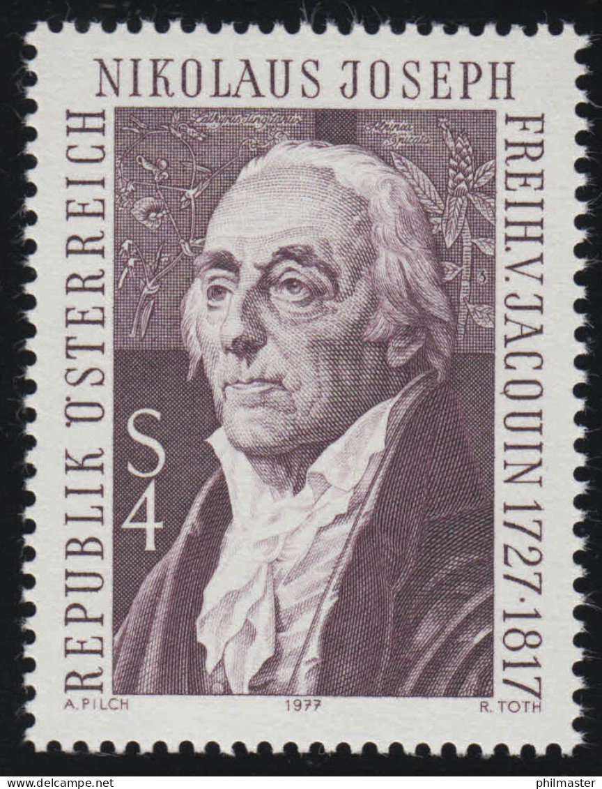 1540 250. Geburtstag, Nikolaus Joseph Freiherr Von Jacquin, 4 S, Postfrisch ** - Unused Stamps