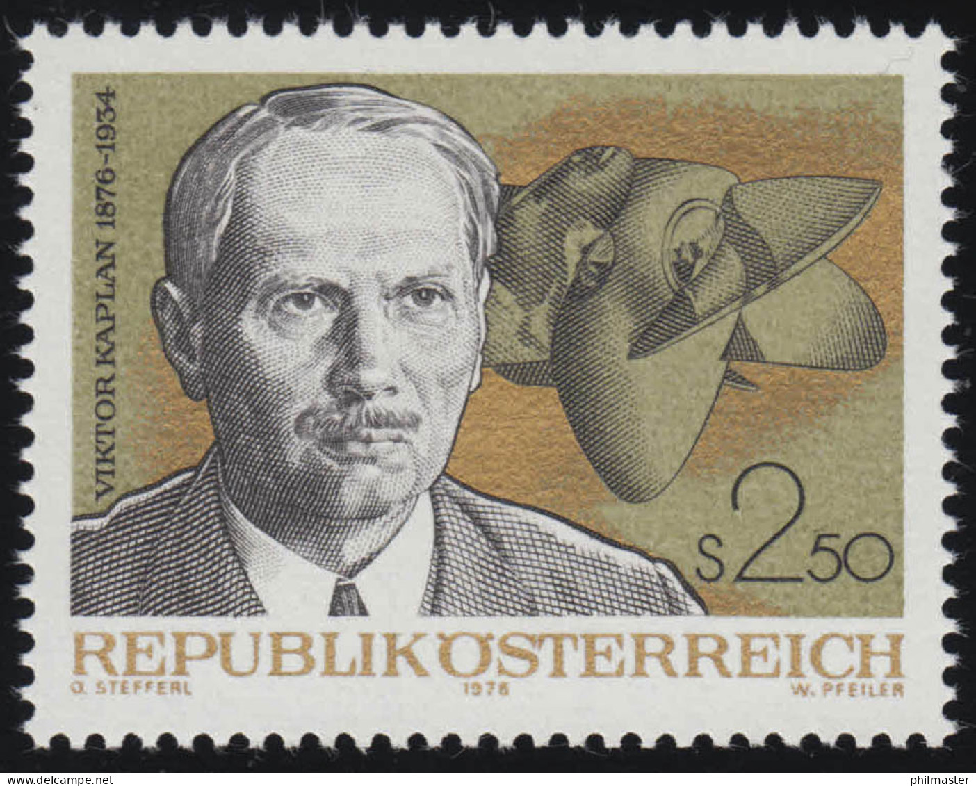 1534 100. Geburtstag, Viktor Kaplan, Maschinenbau-Ingenieur, 2.50 S ** - Unused Stamps