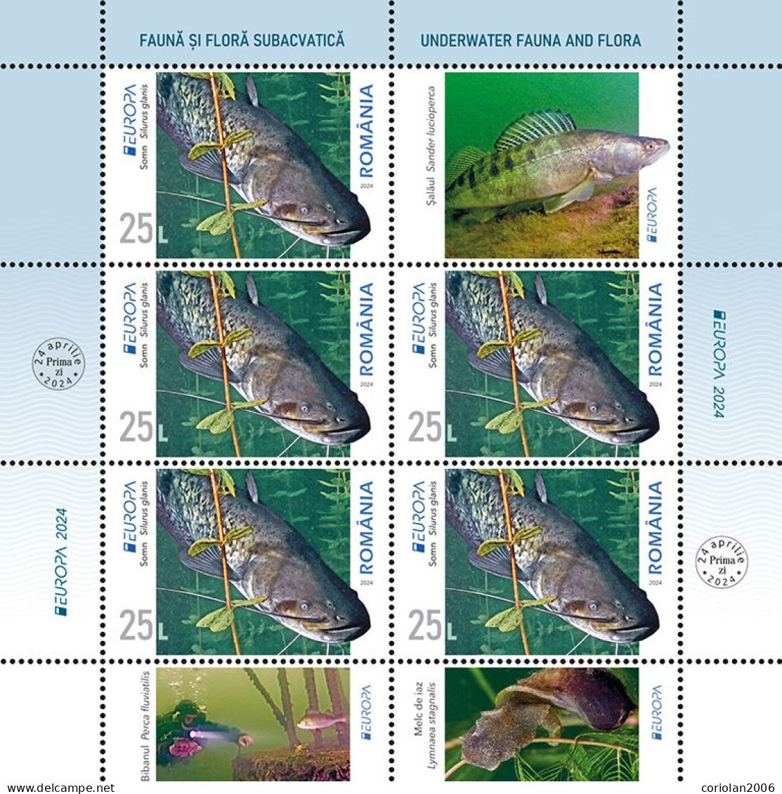 Romania 2024 / EUROPA / SET 2 MS WITH 5 SERIES, LABELS AND TABS - 2024