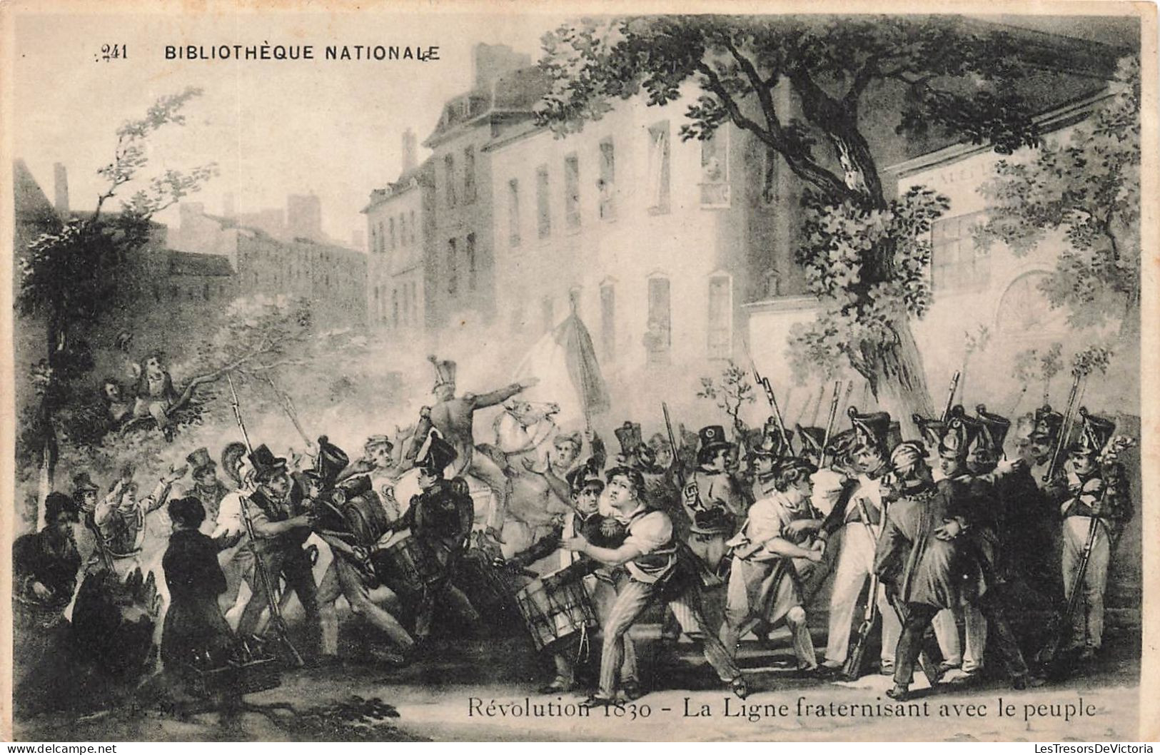 PEINTURES & TABLEAUX - Révolution 1830 - La Ligne Fraternisant Avec Le Peuple - Animé - Carte Postale Ancienne - Paintings
