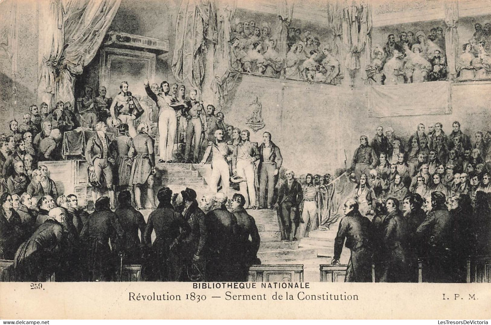 PEINTURES & TABLEAUX - Révolution 1830 - Serment De La Constitution - Animé - Carte Postale Ancienne - Paintings