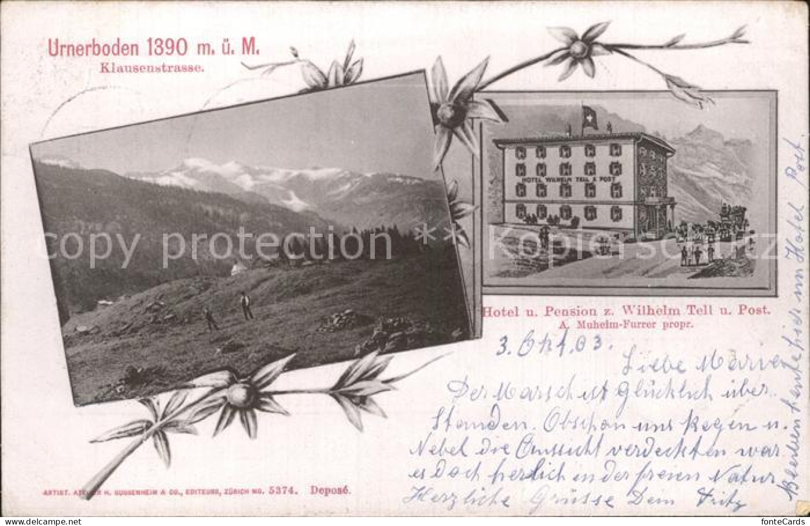 12358984 Urnerboden Klausenstrasse Hotel Pension Zum Wilhelm Tell Und Post Urner - Autres & Non Classés