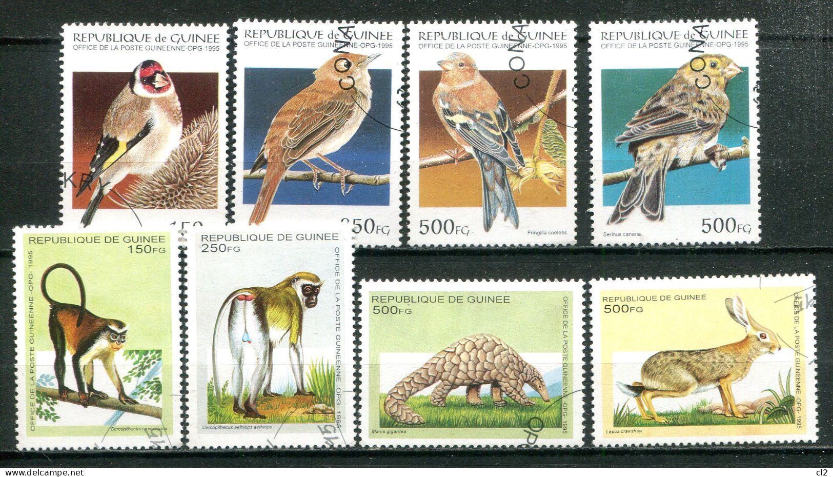 GUINEE - Y&T 1051 F à J Et L à P (animaux, Oiseaux) - Guinea (1958-...)