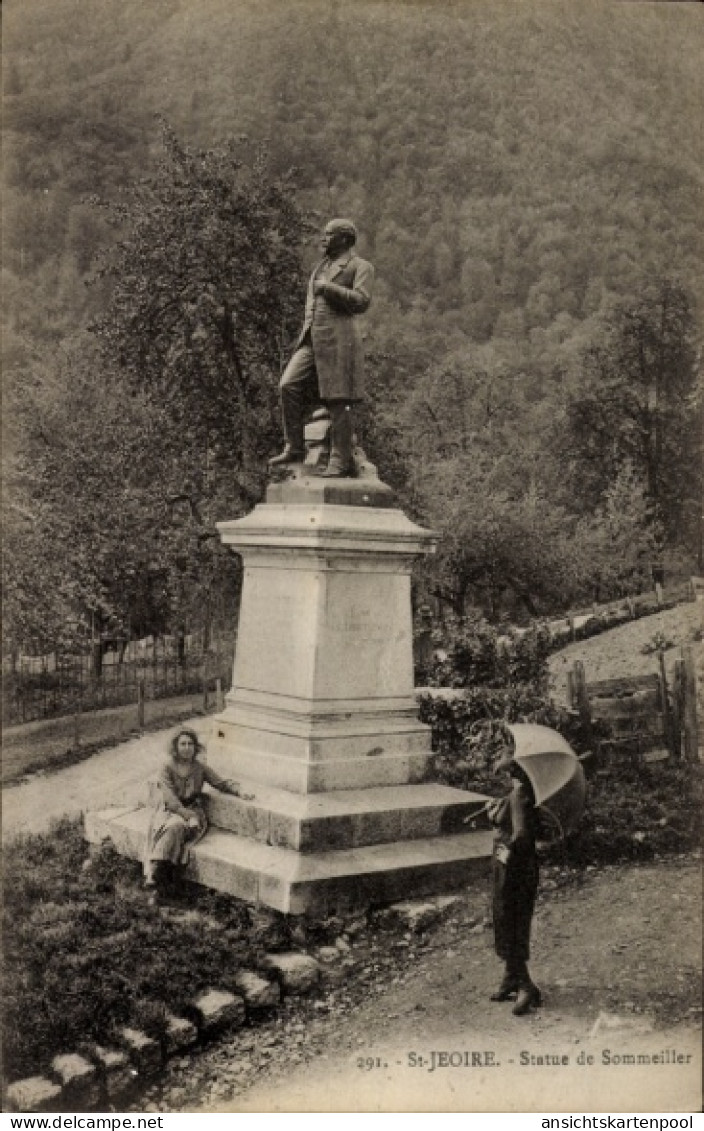 CPA Saint Jeoire Haute Savoie, Statue De Sommeiller - Other & Unclassified
