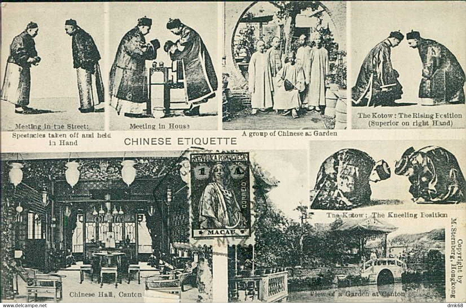 CHINA - CHINESE ETIQUETTE / CANTON - PUB. NY M. STERNBERG / HONG KONG - MACAU STAMP - YEAR 1926 (18231) - Chine