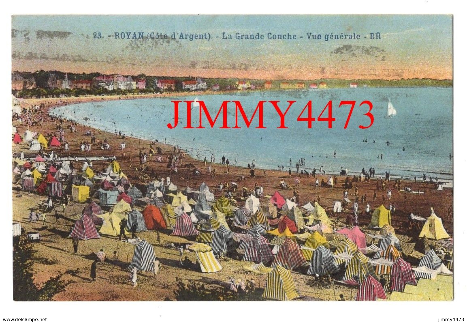 CPA - ROYAN En 1935 - La Grande Conche - Vue Générale ( Plage Bien Animée ) N° 23 - Edit. Bloc Frères - Royan