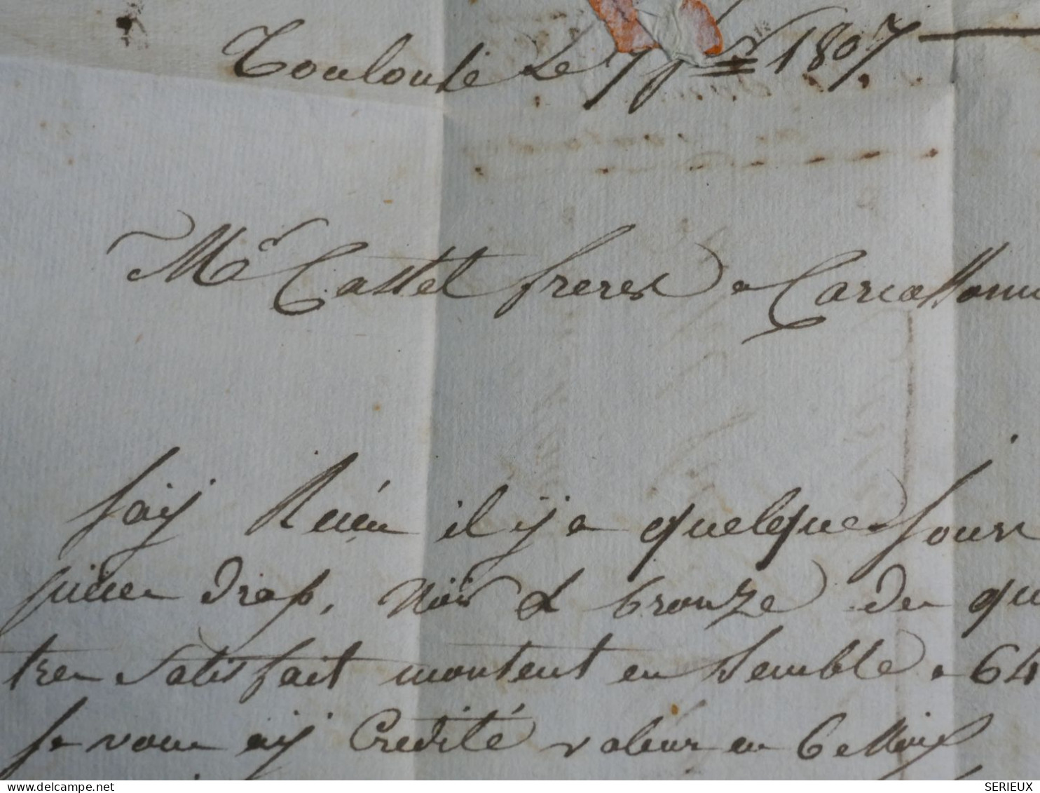 DN16   FRANCE   LETTRE 1807 TOULOUSE A CARCASSONNE    +AFF. INTERESSANT +++ - 1801-1848: Voorlopers XIX