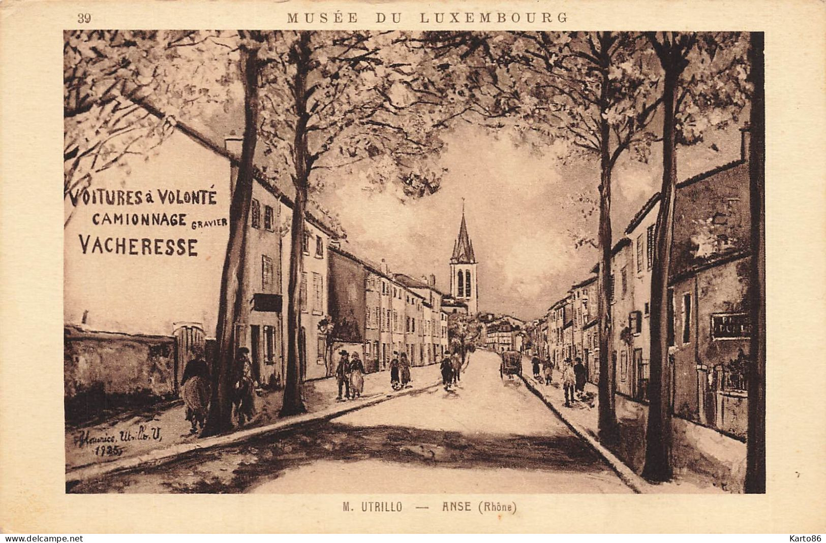 Anse , Rhône * Rue Du Village Par Le Peintre Illustrateur UTRILLO Utrillo - Anse